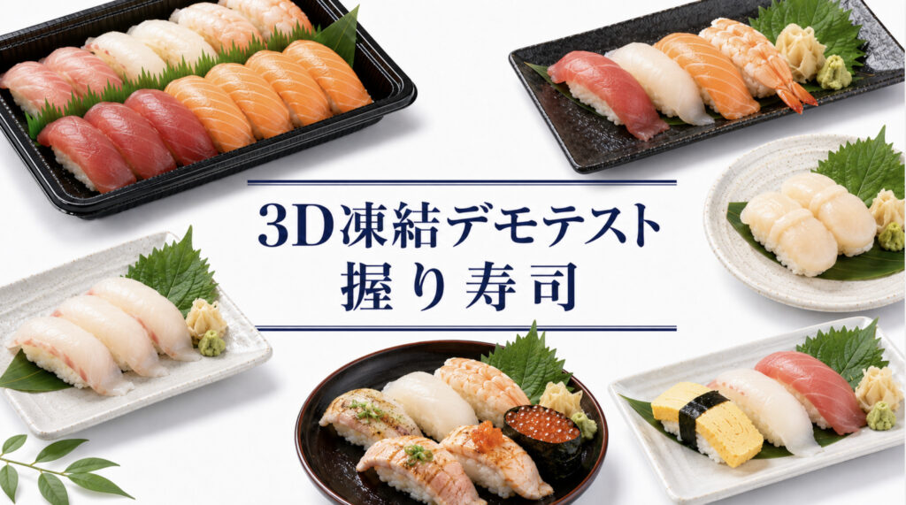 寿司を3Dフリーザー®で_急速冷凍するデモテスト