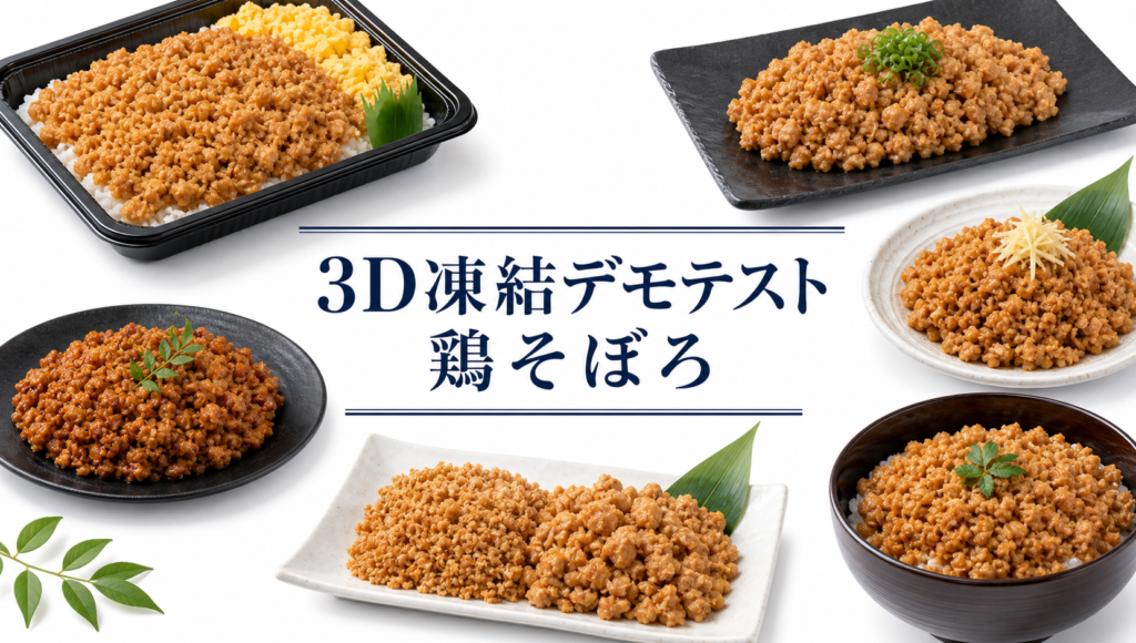 鶏そぼろを3Dフリーザー®で_急速冷凍するデモテスト