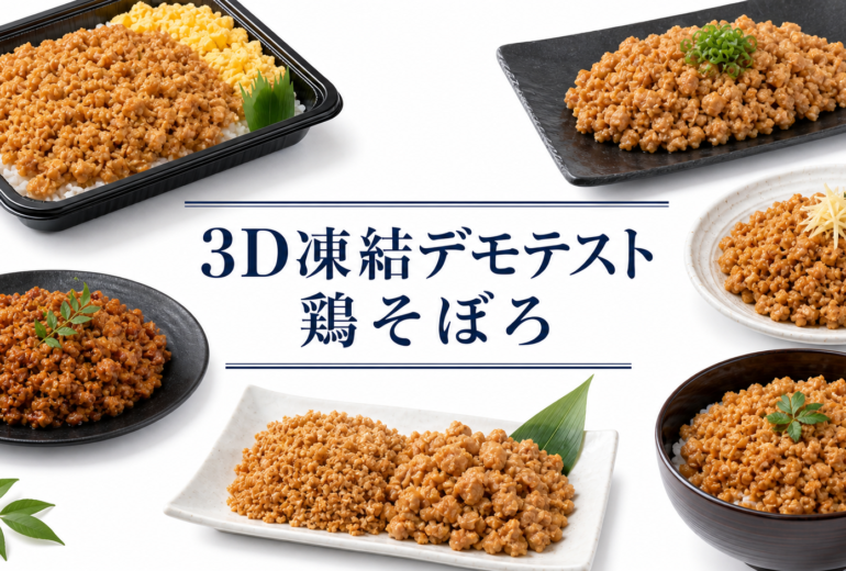 鶏そぼろを3Dフリーザー®で_急速冷凍するデモテスト