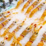 手長エビの鮮度保持と美しい盛り付け｜氷上で輝く海の高級食材