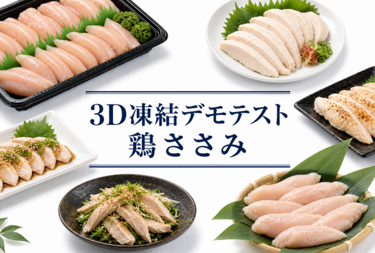 鶏ささみを3Dフリーザー®で_急速冷凍するデモテスト
