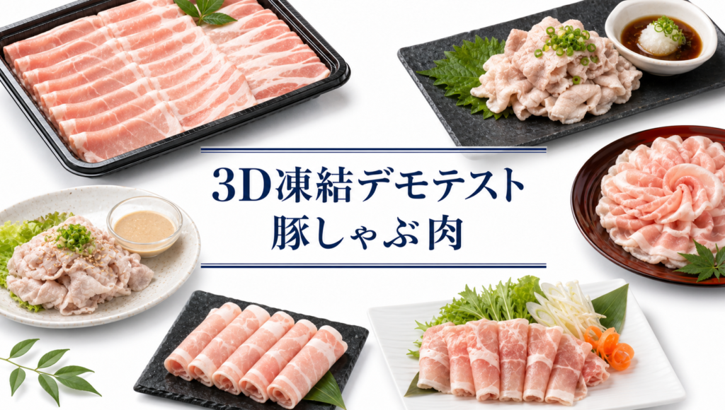 豚しゃぶ肉を3Dフリーザー®で_急速冷凍するデモテスト