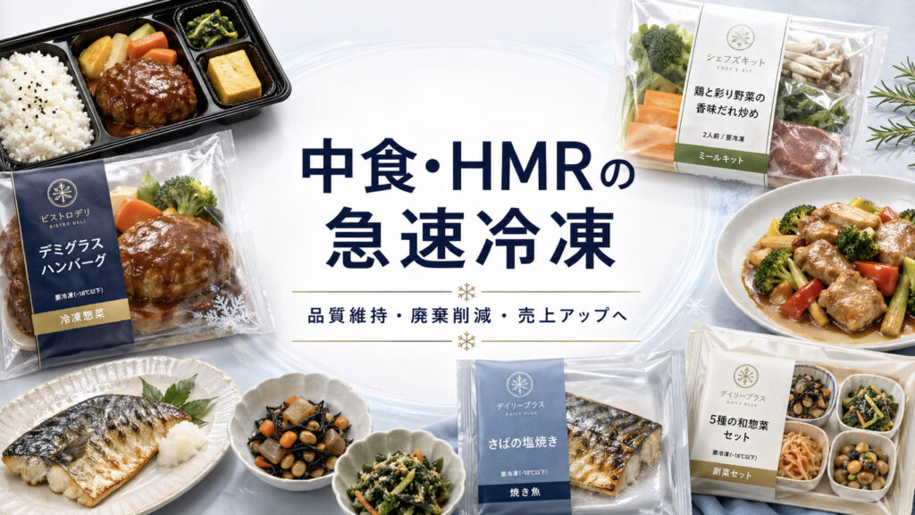 中食・HMRの急速冷凍で惣菜、弁当、ミールキット、PB商品を展開する企画図