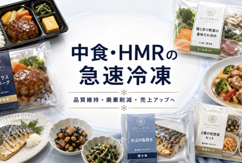 中食・HMRの急速冷凍で惣菜、弁当、ミールキット、PB商品を展開する企画図