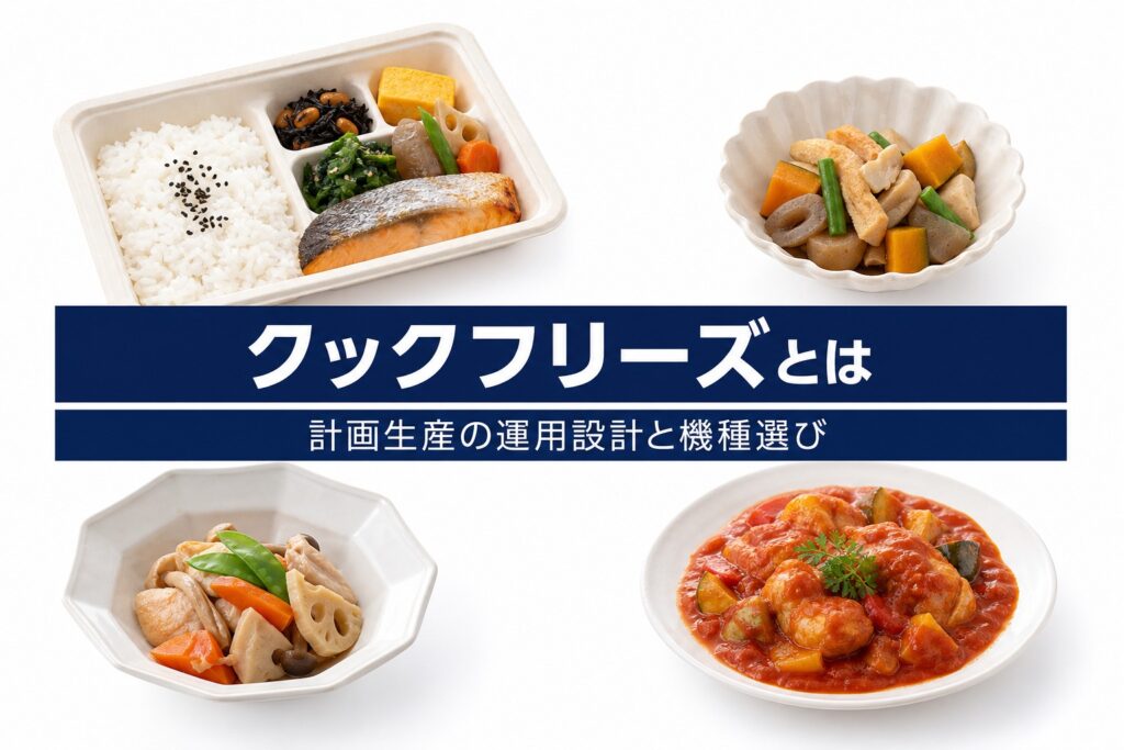 クックフリーズを品質・運用コスト・記録の3軸で設計する判断フレームの図解