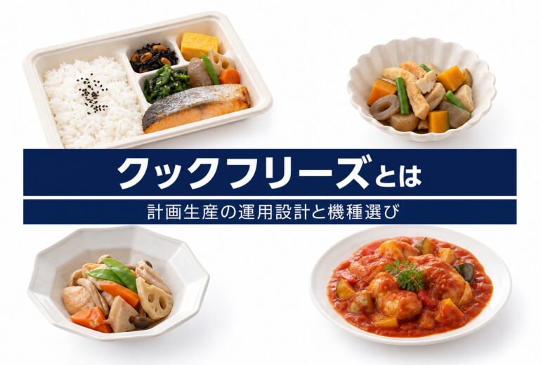 クックフリーズを品質・運用コスト・記録の3軸で設計する判断フレームの図解