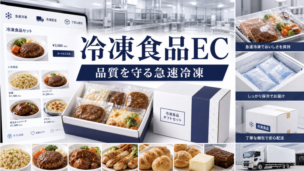 冷凍食品EC・通販で販路を広げるための商品化と急速冷凍のイメージ