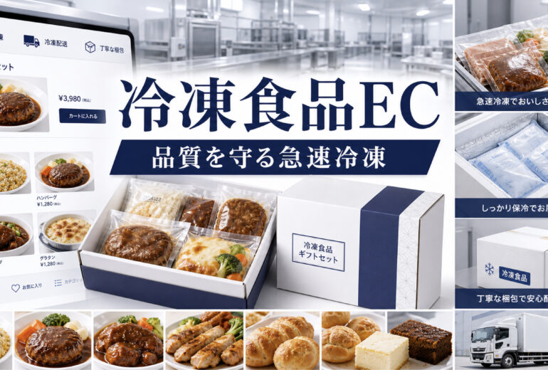 冷凍食品EC・通販で販路を広げるための商品化と急速冷凍のイメージ