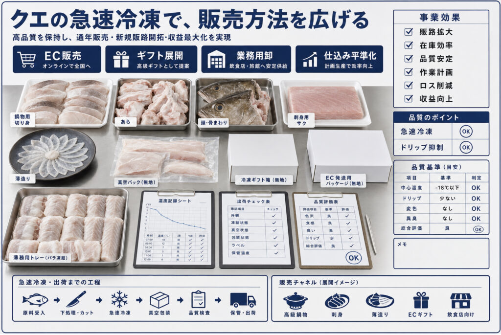 クエの急速冷凍でEC、ギフト、業務用販売を広げる補助画像