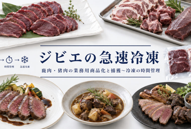 ジビエの急速冷凍｜鹿肉・猪肉の業務用商品化と捕獲〜冷凍の時間管理