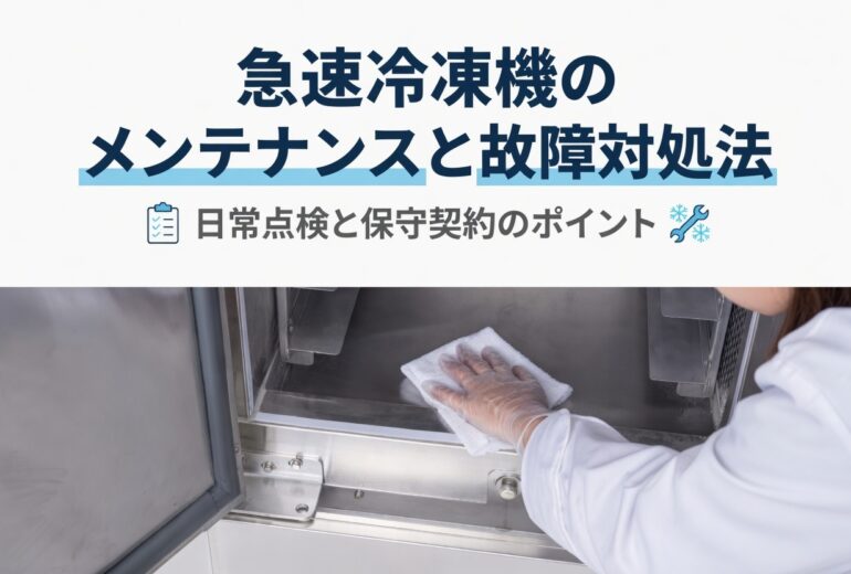 急速冷凍機のメンテナンスと故障対処のイメージ