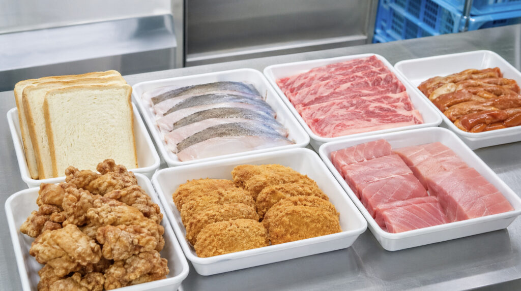 急速冷凍に向いている惣菜や水産や精肉などのスーパー商品