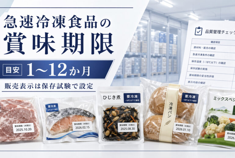 急速冷凍食品の賞味期限を1〜12か月の目安と保存試験で整理するイメージ