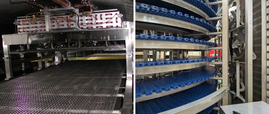 スパイラルフリーザーとトンネルフリーザーの内部構造の違い