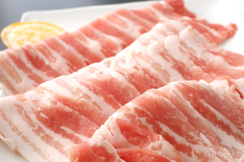 画面いっぱいの豚バラ肉