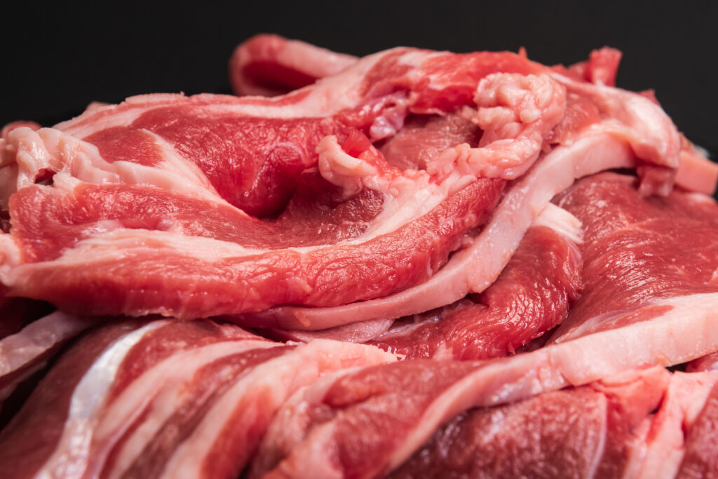 生ラム肉のクローズアップイメージ 北海道のジンギスカン