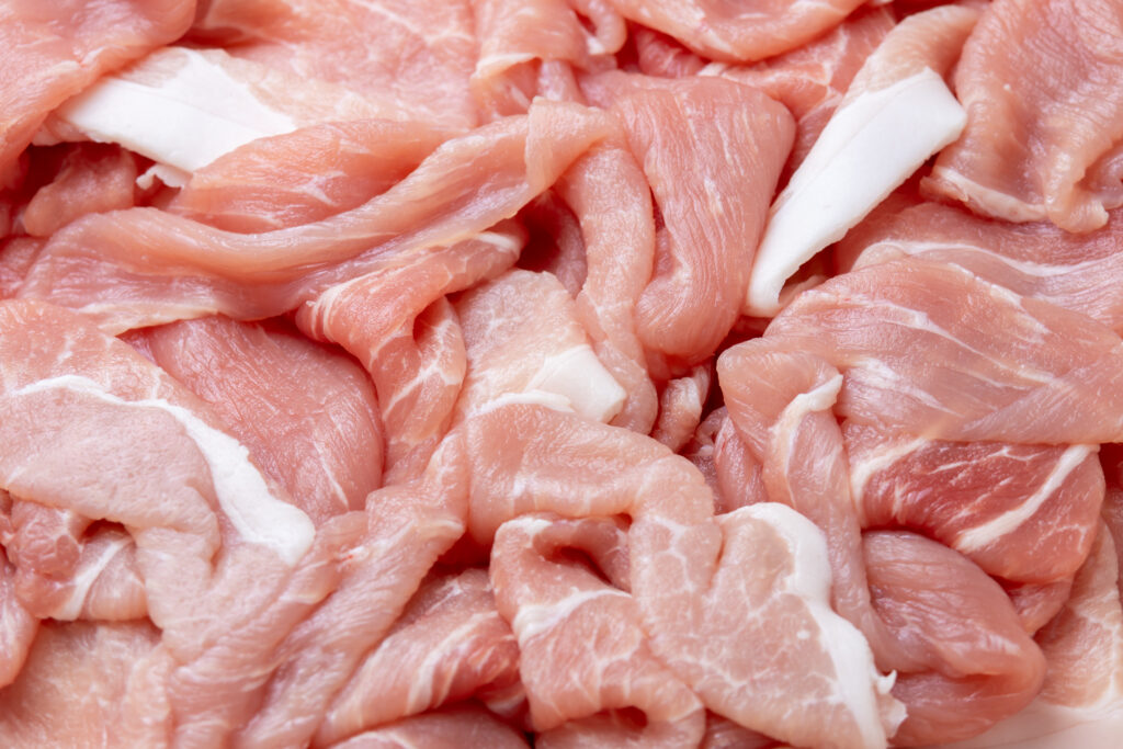 画面いっぱいの豚もも肉