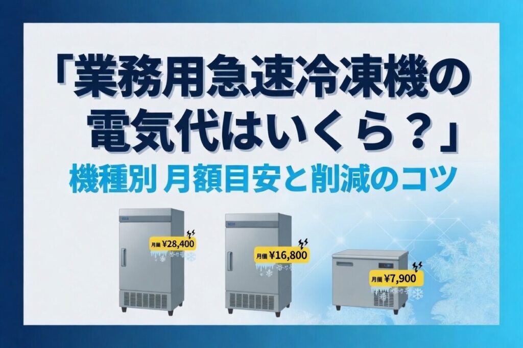 2026年版】業務用急速冷凍機の電気代はいくら？機種別の月額目安と削減