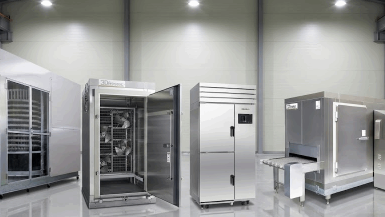 小型、中型、大型の急速冷凍機の比較画像