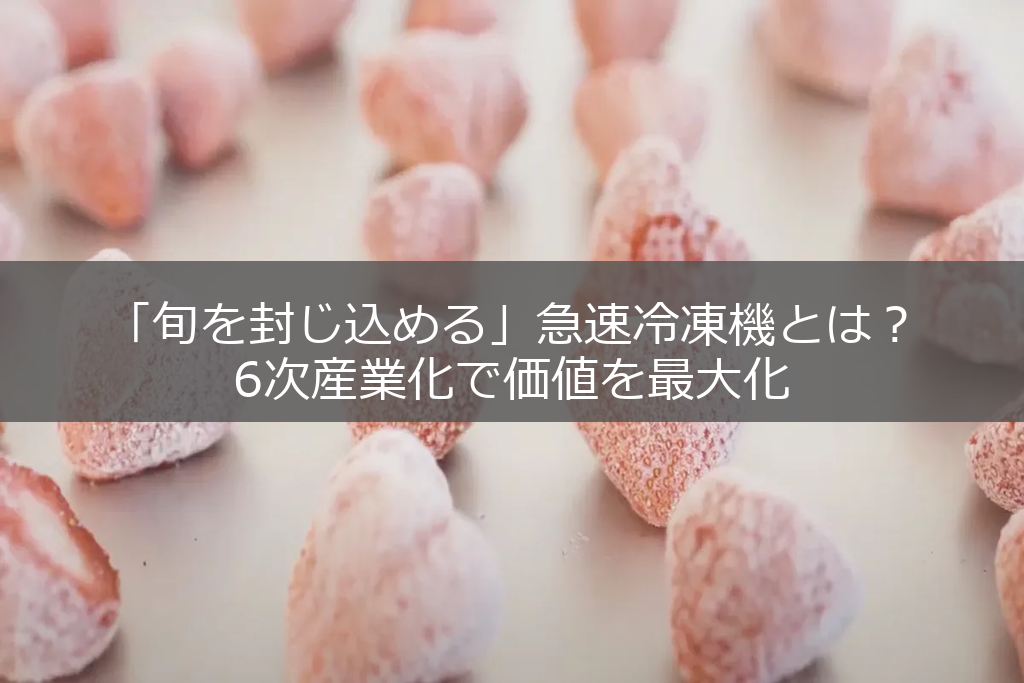 旬を封じ込める」急速冷凍機とは？6次産業化で価値を最大化