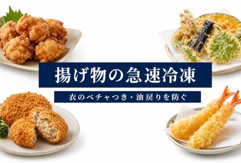 衣のベチャつきや油戻りを防ぐ揚げ物の急速冷凍のアイキャッチ
