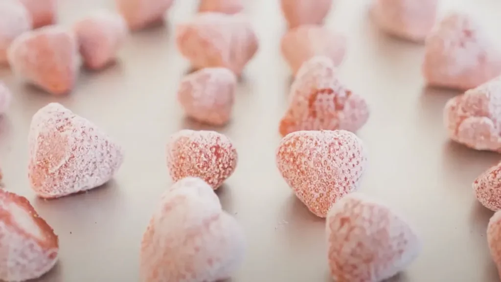 IQF「Individual Quick Freezing」(バラ凍結)されたイチゴ