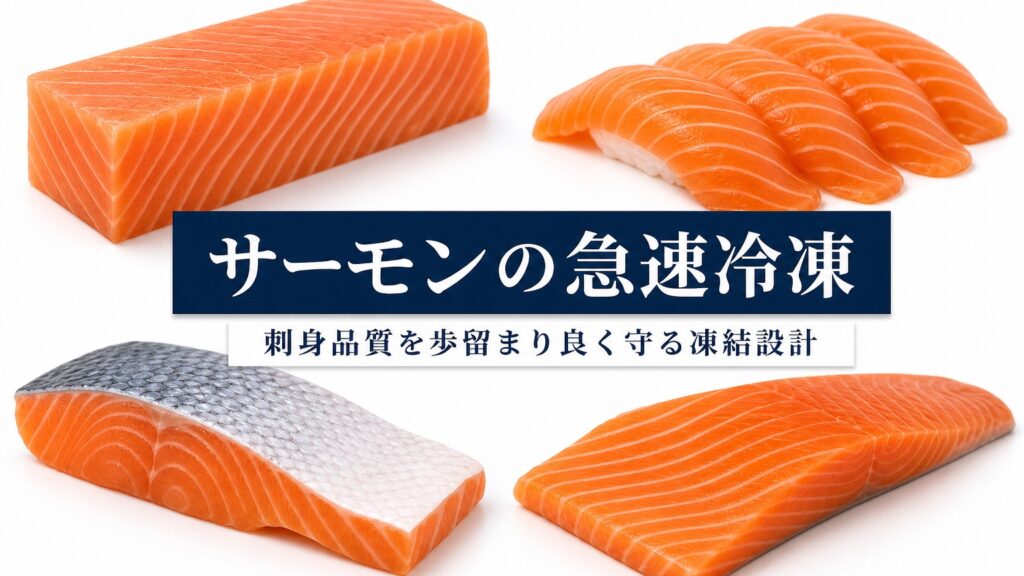 サーモンの急速冷凍の品質と温度管理のチェックポイント
