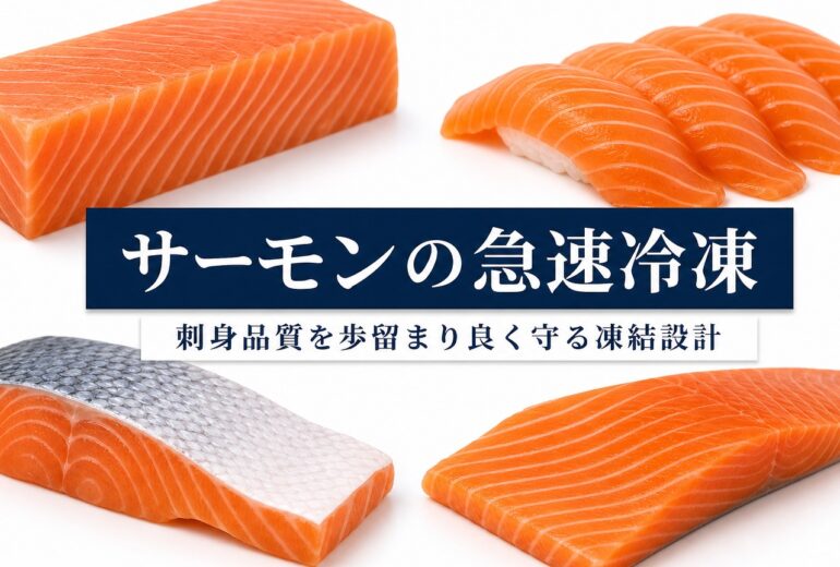 サーモンの急速冷凍の品質と温度管理のチェックポイント