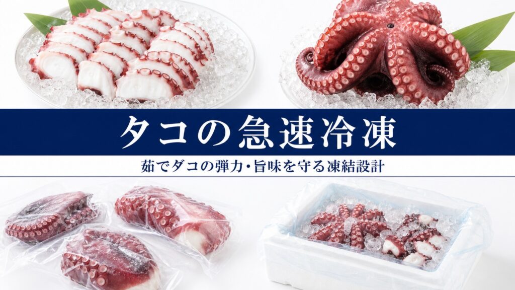 タコの急速冷凍の品質と温度管理のチェックポイント