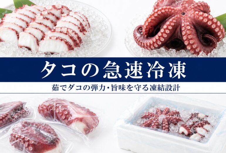 タコの急速冷凍の品質と温度管理のチェックポイント