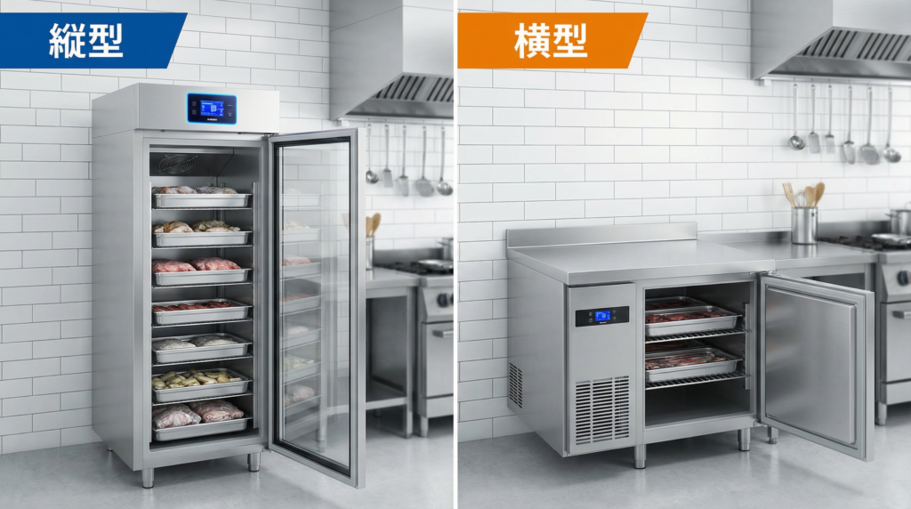 縦型ショックフリーザーと横型ショックフリーザーの比較