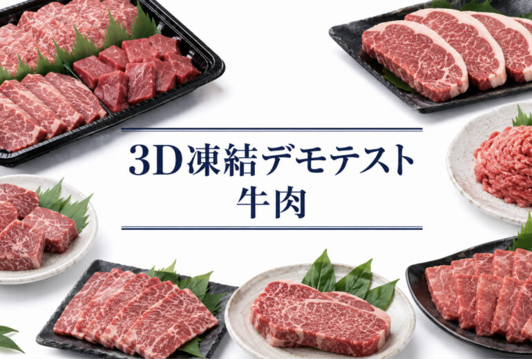 牛肉を3Dフリーザー®で急速冷凍するデモテスト