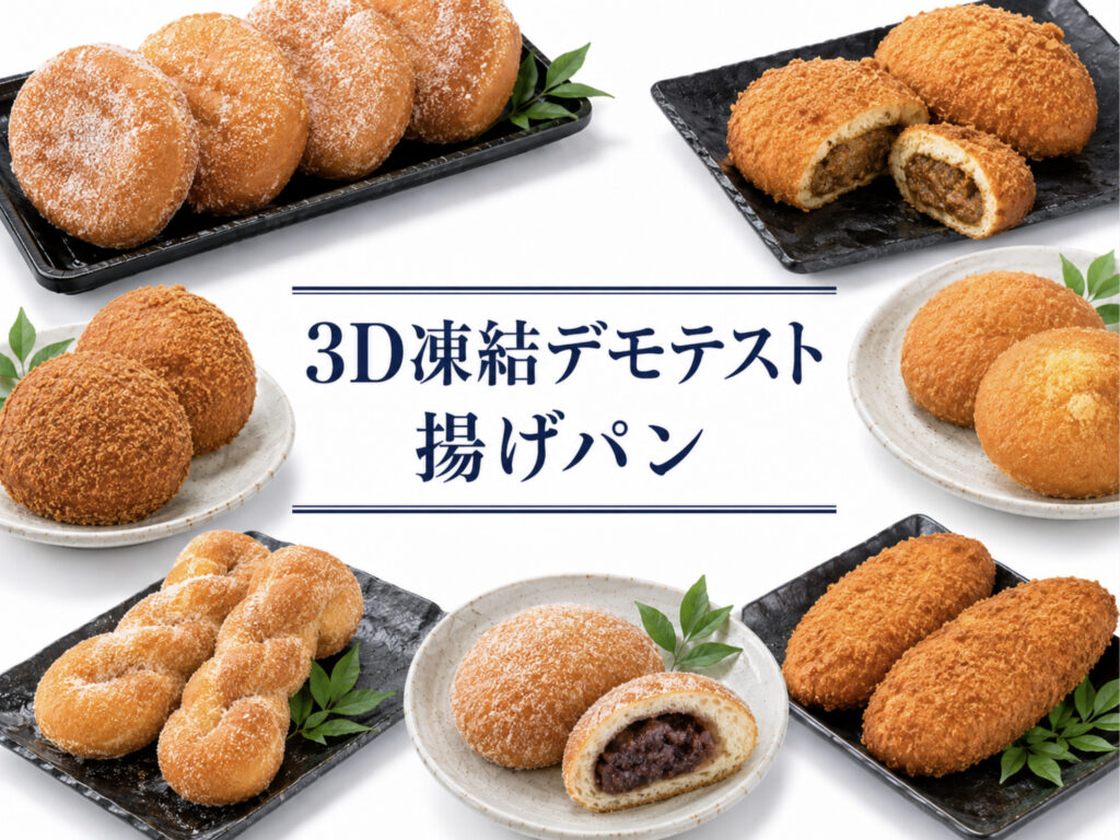 揚げパンの3Dフリーザー®で急速冷凍するデモテスト