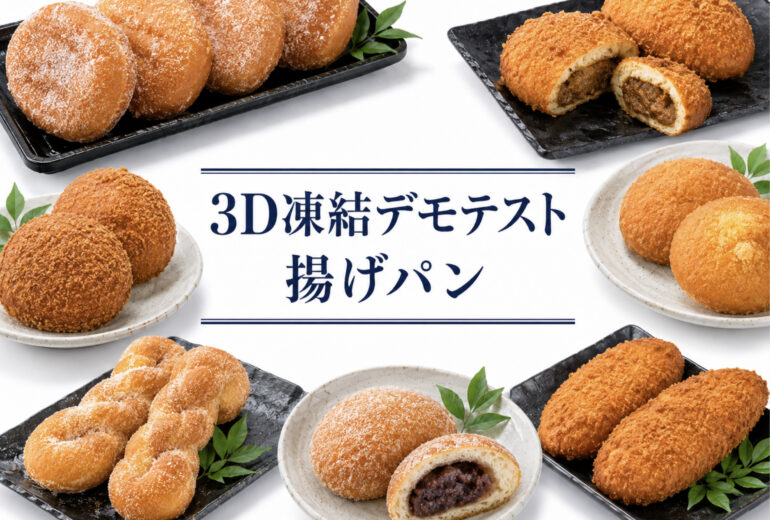 揚げパンの3Dフリーザー®で急速冷凍するデモテスト