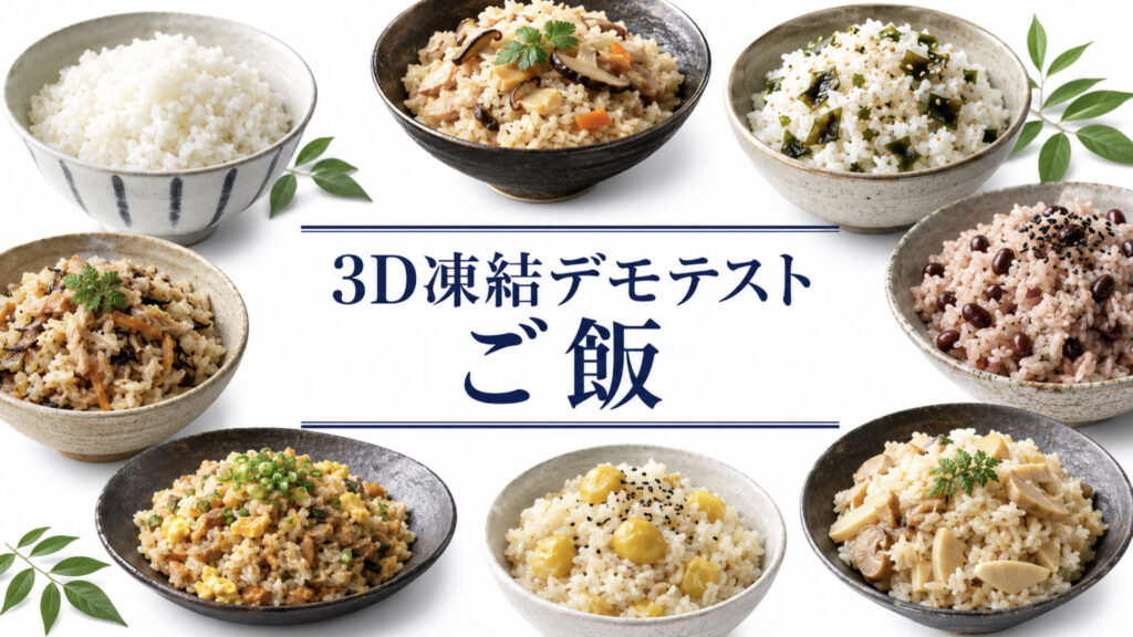 ご飯の3Dフリーザー®で急速冷凍するデモテスト
