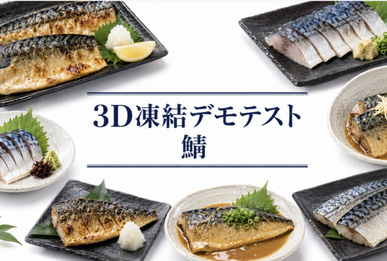 鯖（サバ）を3Dフリーザー®で急速冷凍するデモテスト