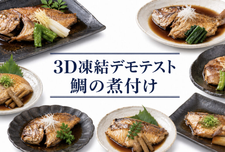 鯛の煮付けの3Dフリーザー®で急速冷凍するデモテスト