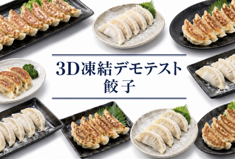 餃子を3Dフリーザー®で急速冷凍するデモテスト