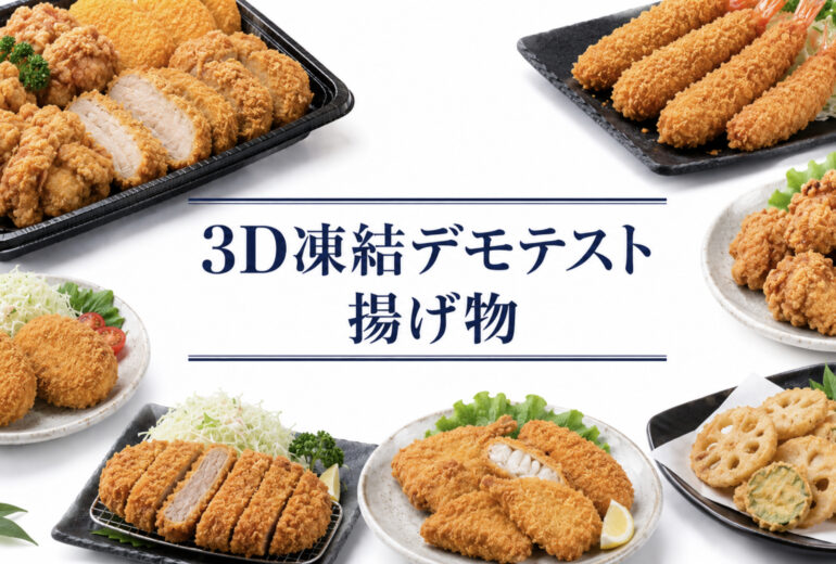 揚げ物を3Dフリーザー®で急速冷凍するデモテスト