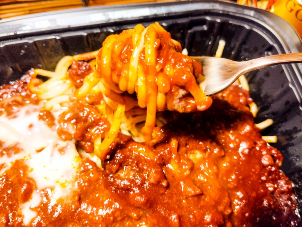 冷凍パスタ調理後