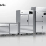 各サイズの急速冷凍機が横並びに設置されている