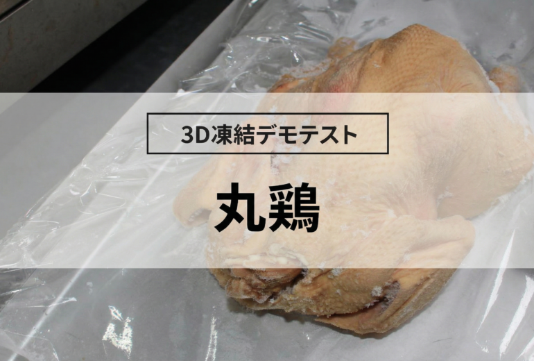 3D凍結デモテストに使用する丸鶏の写真