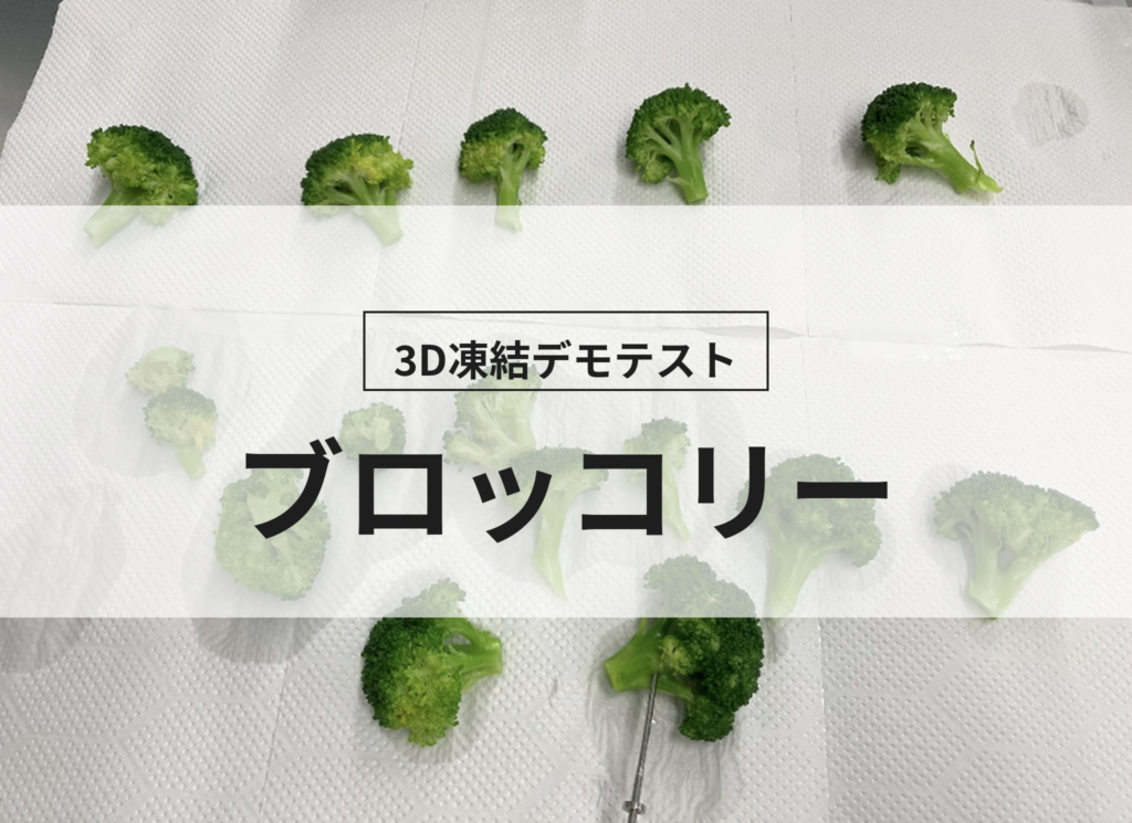 3D凍結デモテストに使用するブロッコリー（冷凍前）の写真