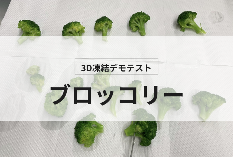 3D凍結デモテストに使用するブロッコリー（冷凍前）の写真