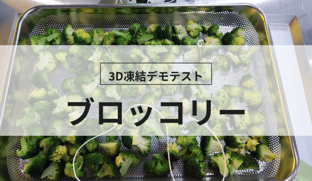 3D凍結デモテストに使用するブロッコリー（冷凍前）の写真