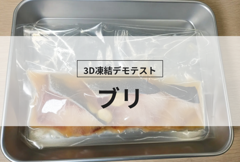 3D凍結デモテストに使用するブリ（冷凍前）の写真