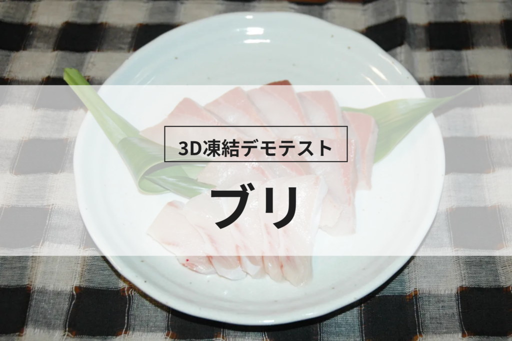 3D凍結デモテストに使用するブリ(冷凍前)の写真