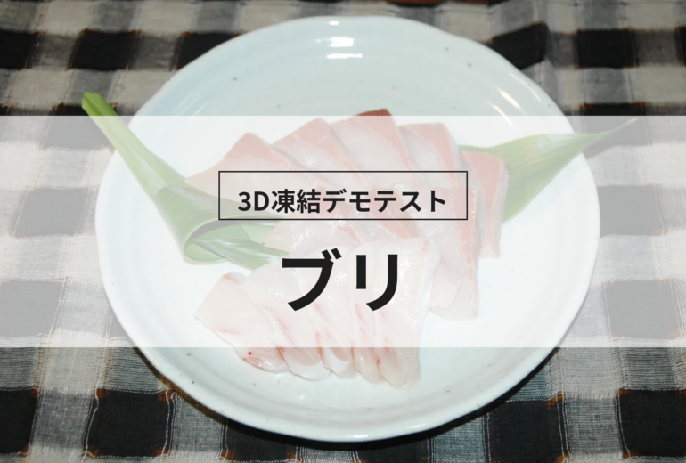 3D凍結デモテストに使用するブリ（冷凍前）の写真