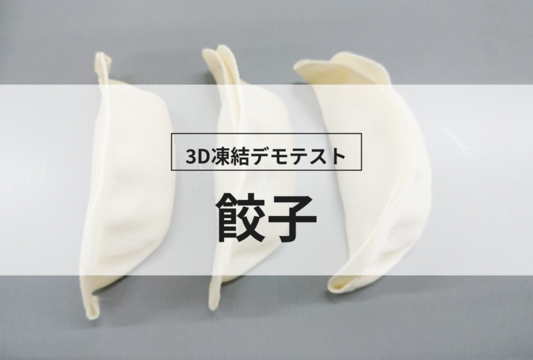 3D凍結デモテストに使用する餃子（冷凍前）の写真