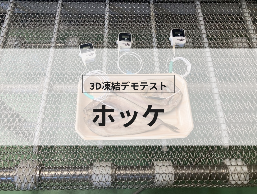 3D凍結デモテストに使用するホッケ（冷凍前）の写真